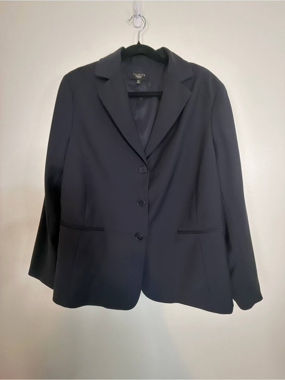Talbots Blazer Jacket Women’s Size 16W Black 3 Buttons Fully Lined Career